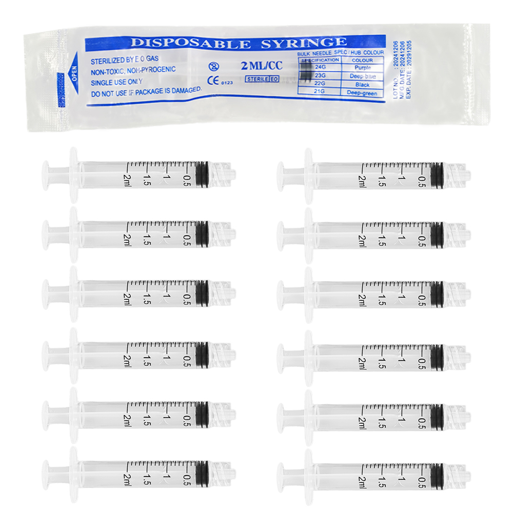 Baby Food Allergy Rash - 2ml Luer Lock Syringe 100pcs, Sterilized