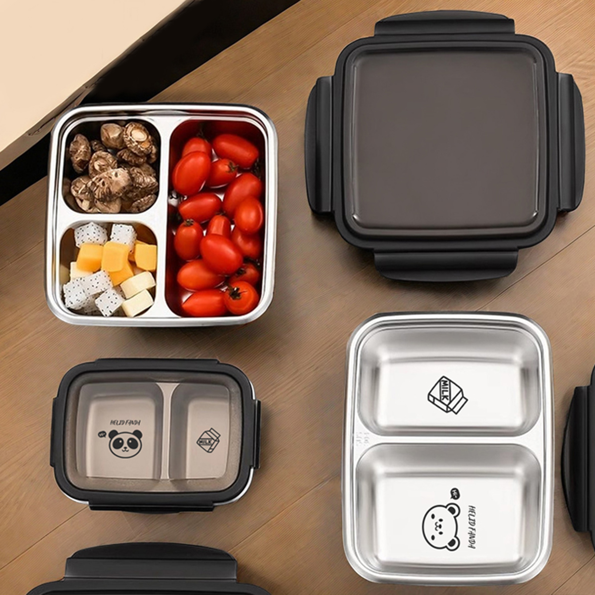 Baby Food Organizer - WORTHBUY 2/3 Grids 304 Stainless Steel