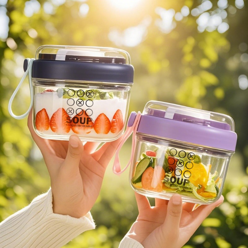 Baby Food Organizer - Salad Cup Double Layer Oatmeal Cup