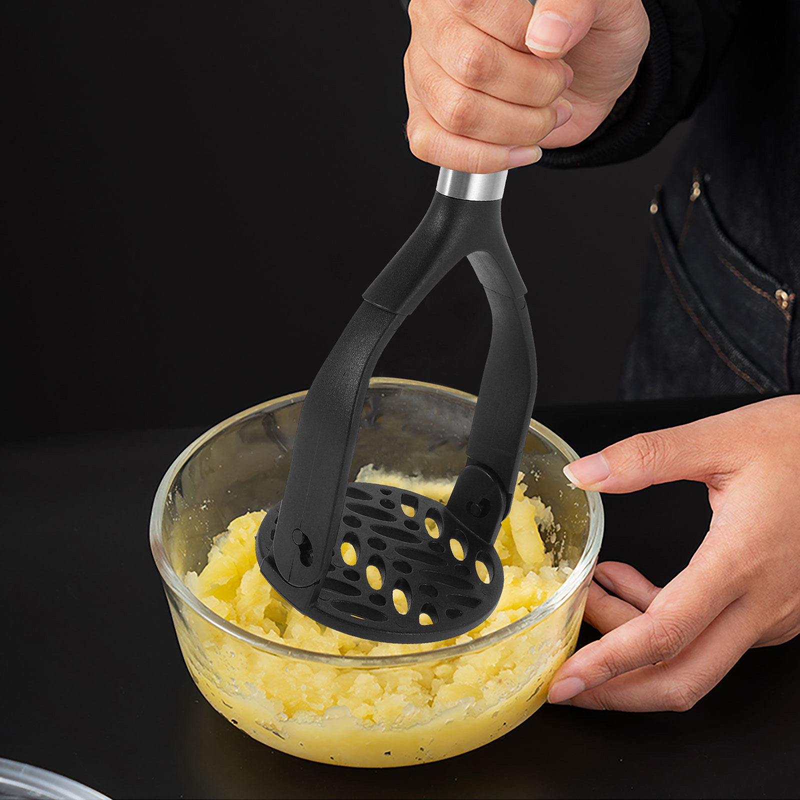 Baby Food Avocado - Foldable Nylon Potato Masher Black Handle