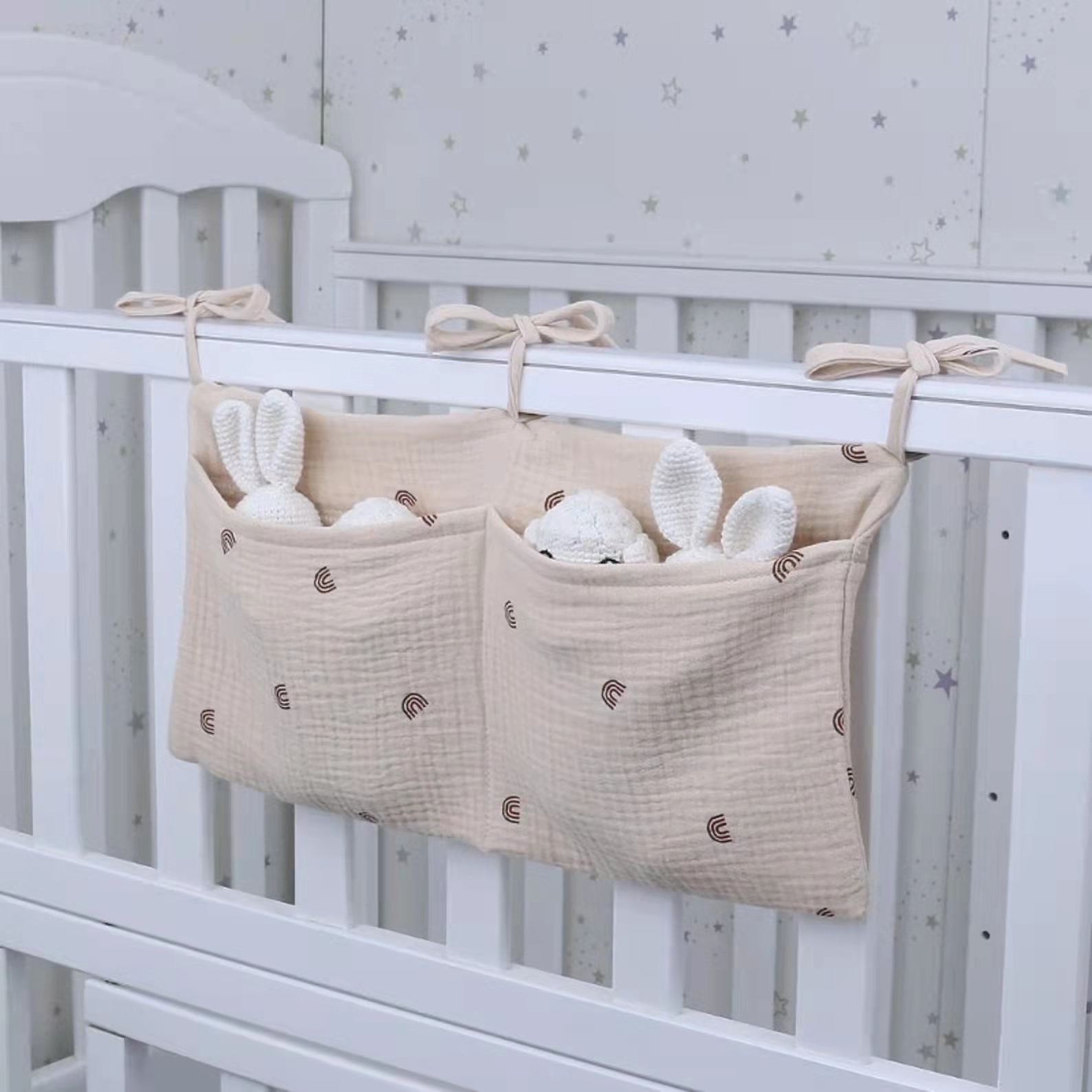 Baby Food Organizer - Portable Baby Crib Storage Bag Nappy