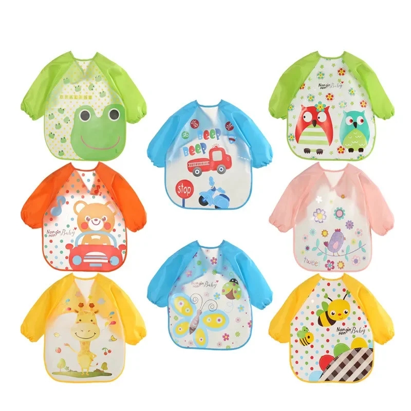 Baby Food Set - Waterproof EVA Full Sleeve Baby Bibs