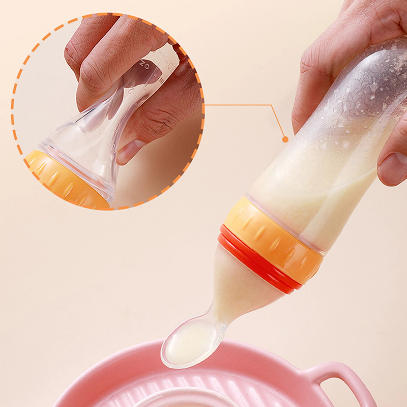Squeezing Feeding Bottle Silic - Baby Food Zone review and price