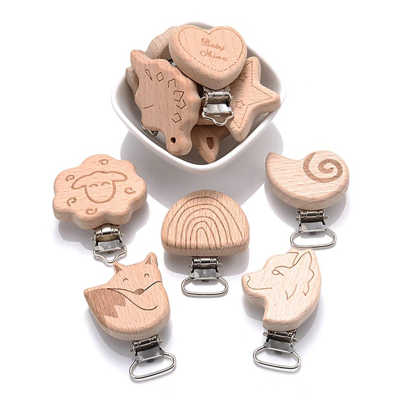 5Pcs Wooden Pacifier Clip Food - Baby Food Pacifier review and price